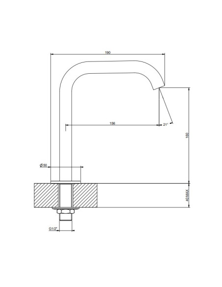 Bocca Lavabo media Gessi serie 316 cod.54091 - Kallea