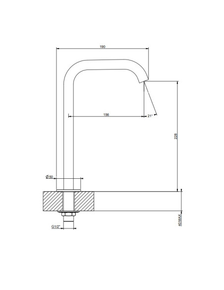 Bocca Lavabo alta Gessi serie 316 cod.54093 - Kallea