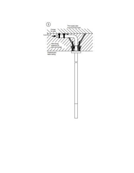 Bocca lavabo a soffitto personalizzabile Gessi serie 316 Flessa cod.54096 senza scarico - Kallea