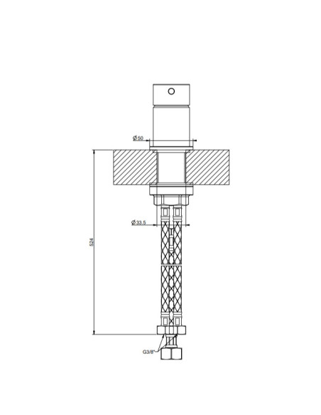 Comando Remoto lavabo Gessi serie 316 Flessa cod.54005 - Kallea