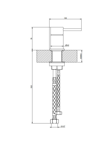 Comando Remoto lavabo Gessi serie 316 Flessa cod.54005 - Kallea