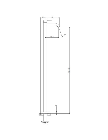 Miscelatore da terra lavabo Gessi serie 316 Flessa cod.54097 parte esterna - 46189 parte incasso - Kallea