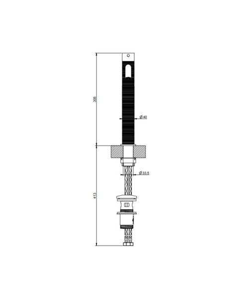 Miscelatore Lavabo alto Gessi serie 316 Trame bocca corta cod.54304 con scarico e flessibili di collegamento - Kallea