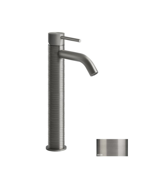 Miscelatore Lavabo alto Gessi serie 316 Trame bocca corta cod.54309 senza scarico con flessibili di collegamento - Kallea