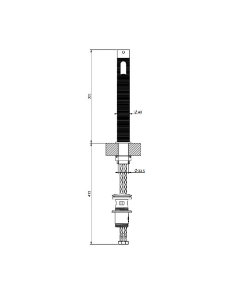 Miscelatore Lavabo alto Gessi serie 316 Trame bocca lunga 54303 con scarico e flessibili di collegamento - Kallea