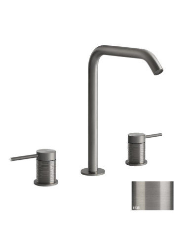 Miscelatore Lavabo Gessi serie 316 Trame 3 fori cod.54311 con flessibili di collegamento - Kallea