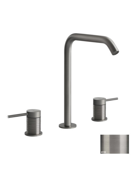 Miscelatore Lavabo medio Gessi serie 316 Trame 3 fori cod.54312 con flessibili di collegamento - Kallea