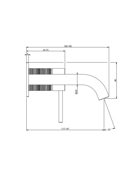 Miscelatore Gessi a incasso per lavabo canna media serie 316 Trame cod.54388 + 54198 con parte incasso - Kallea