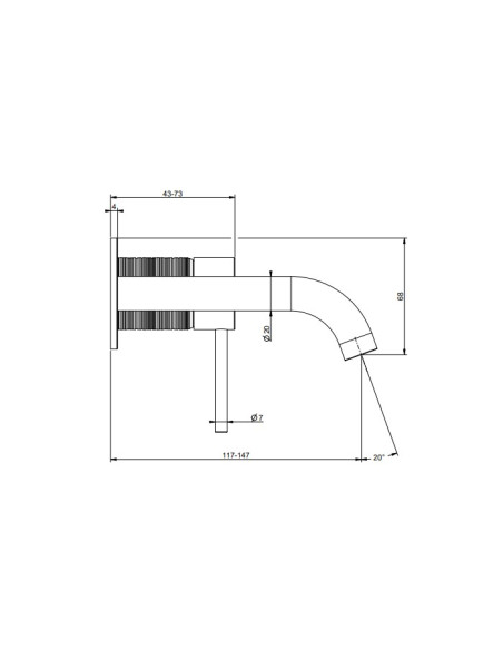 Miscelatore Gessi a incasso per lavabo canna media serie 316 Trame cod.54383 + 54198 con parte incasso - Kallea