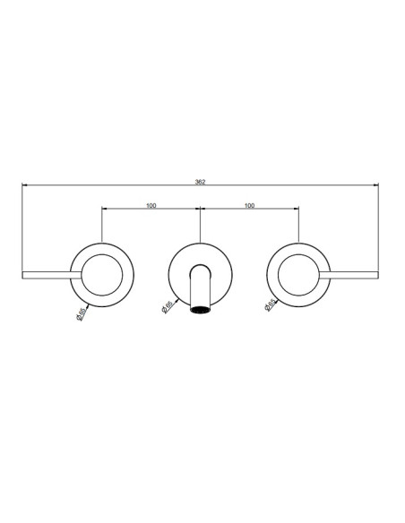 Miscelatore Gessi a parete 3 fori canna media per lavabo serie 316 Trame cod.54392 esterna cod.45089 incasso senza scarico - ...