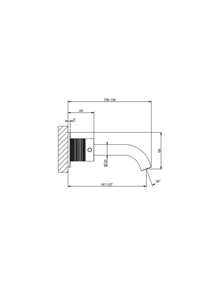 Miscelatore Gessi a parete 3 fori canna media per lavabo serie 316 Trame cod.54392 esterna cod.45089 incasso senza scarico - ...