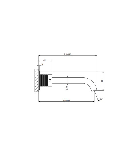 Miscelatore Gessi a parete 3 fori canna lunga per lavabo serie 316 Trame cod.54394 esterna cod.45089 incasso senza scarico - ...