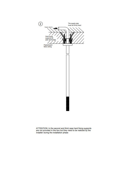 Bocca lavabo a soffitto altezza personalizzabile Gessi serie 316 Trame cod.54396 senza scarico - Kallea