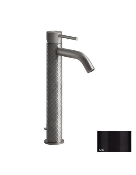 Miscelatore Lavabo alto Gessi serie 316 Intreccio bocca corta cod.54104 con scarico e flessibili di collegamento - Kallea