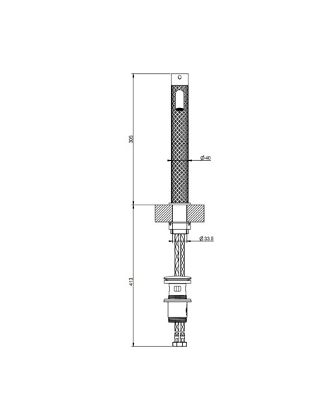 Miscelatore Lavabo alto Gessi serie 316 Intreccio bocca corta cod.54104 con scarico e flessibili di collegamento - Kallea