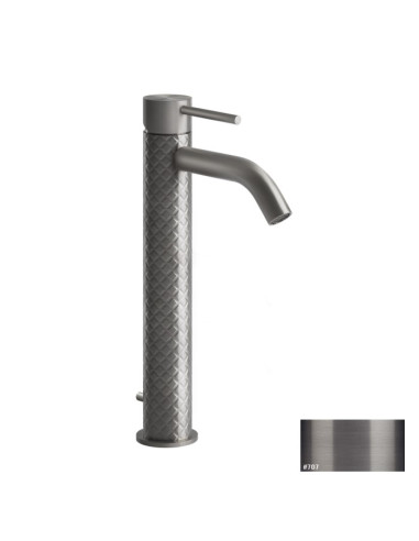 Miscelatore Lavabo alto Gessi serie 316 Intreccio bocca corta cod.54104 con scarico e flessibili di collegamento - Kallea