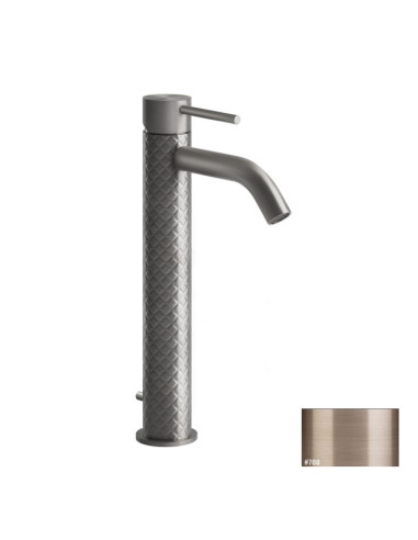 Miscelatore Lavabo alto Gessi serie 316 Intreccio bocca corta cod.54104 con scarico e flessibili di collegamento - Kallea