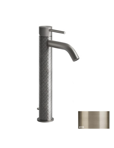 Miscelatore Lavabo alto Gessi serie 316 Intreccio bocca corta cod.54104 con scarico e flessibili di collegamento - Kallea