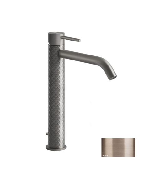 Miscelatore Lavabo alto Gessi serie 316 Intreccio bocca lunga 54103 con scarico e flessibili di collegamento - Kallea