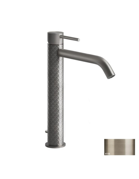 Miscelatore Lavabo alto Gessi serie 316 Intreccio bocca lunga 54103 con scarico e flessibili di collegamento - Kallea