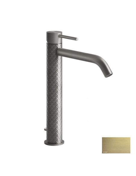 Miscelatore Lavabo alto Gessi serie 316 Intreccio bocca lunga 54103 con scarico e flessibili di collegamento - Kallea