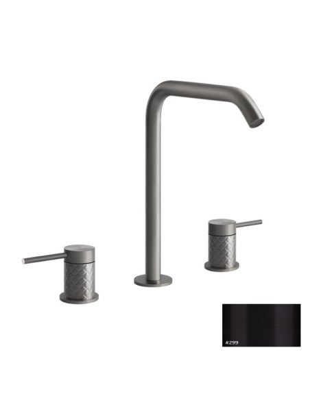 Miscelatore Lavabo Gessi serie 316 Intreccio 3 fori cod.54111 con flessibili di collegamento - Kallea