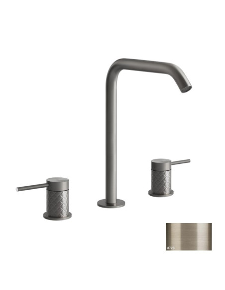 Miscelatore Lavabo Gessi serie 316 Intreccio 3 fori cod.54111 con flessibili di collegamento - Kallea