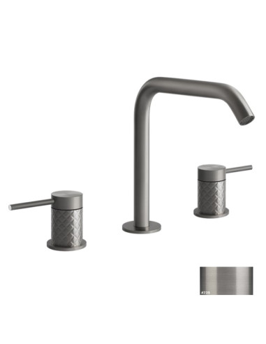 Miscelatore Lavabo medio Gessi serie 316 Intreccio 3 fori cod.54112 con flessibili di collegamento - Kallea