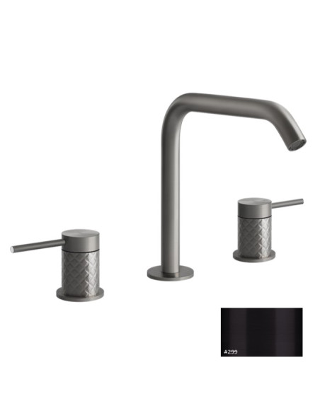 Miscelatore Lavabo medio Gessi serie 316 Intreccio 3 fori cod.54112 con flessibili di collegamento - Kallea