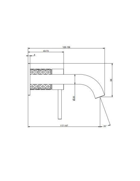 Miscelatore Gessi a incasso per lavabo canna media serie 316 Intreccio cod.54188 + 54198 con parte incasso - Kallea