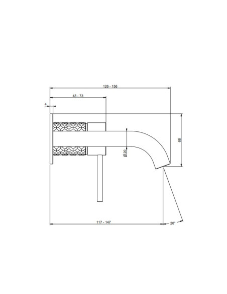 Miscelatore Gessi a incasso per lavabo canna media serie 316 Intreccio cod.54183 + 54198 con parte incasso - Kallea