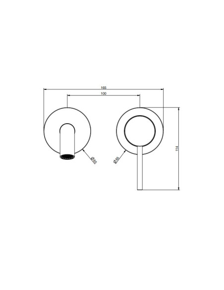 Miscelatore Gessi a incasso per lavabo canna lunga serie 316 Intreccio cod.54186 + 54198 con parte incasso - Kallea