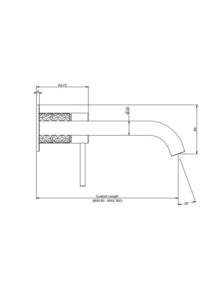 Miscelatore Gessi a incasso per lavabo canna lunghezza personalizzabile serie 316 Intreccio cod.54189 + 54198 con parte incas...