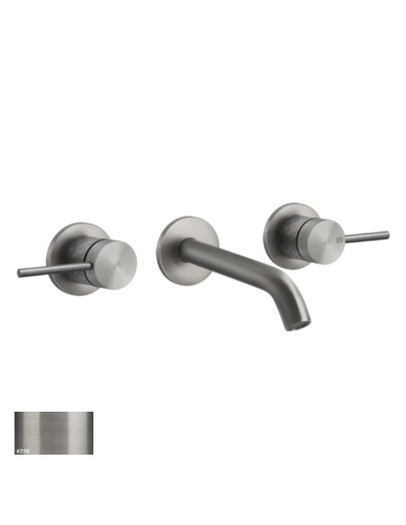 Miscelatore Gessi a parete 3 fori canna media per lavabo serie 316 Intreccio cod.54192 esterna cod.45089 incasso senza scaric...