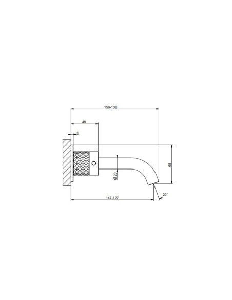 Miscelatore Gessi a parete 3 fori canna media per lavabo serie 316 Intreccio cod.54192 esterna cod.45089 incasso senza scaric...