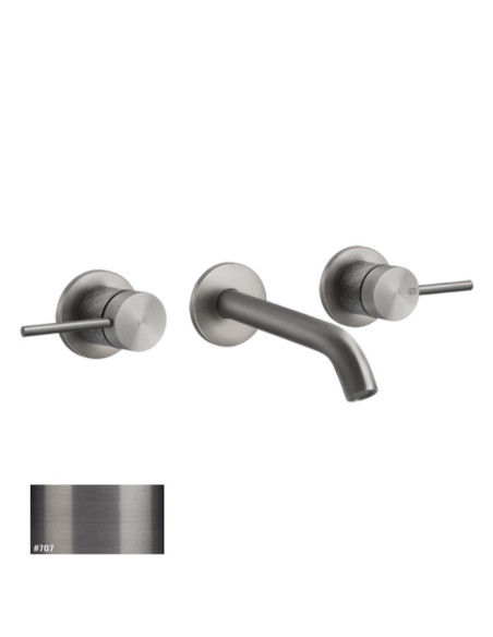 Miscelatore Gessi a parete 3 fori canna media per lavabo serie 316 Intreccio cod.54192 esterna cod.45089 incasso senza scaric...