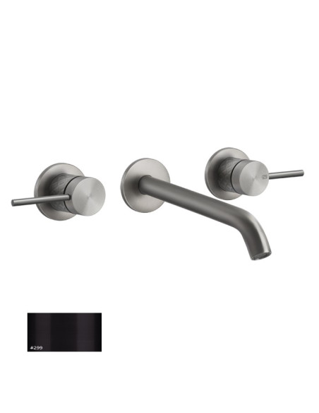 Miscelatore Gessi a parete 3 fori canna lunga per lavabo serie 316 Intreccio cod.54194 esterna cod.45089 incasso senza scaric...