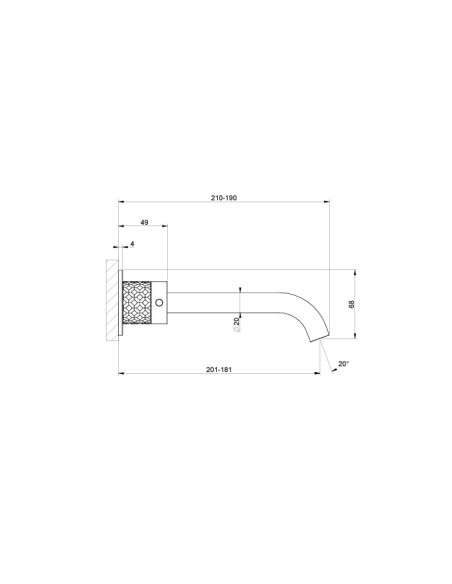 Miscelatore Gessi a parete 3 fori canna lunga per lavabo serie 316 Intreccio cod.54194 esterna cod.45089 incasso senza scaric...