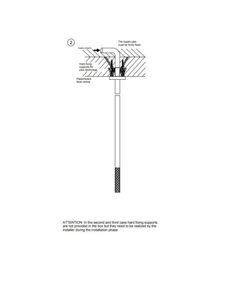 Bocca lavabo a soffitto altezza personalizzabile Gessi serie 316 Intreccio cod.54196 senza scarico - Kallea