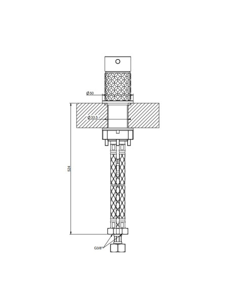 Comando Remoto lavabo Gessi serie 316 Intreccio cod.54105 - Kallea