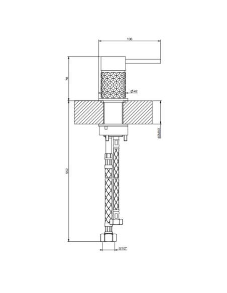 Comando Remoto lavabo Gessi serie 316 Intreccio cod.54105 - Kallea