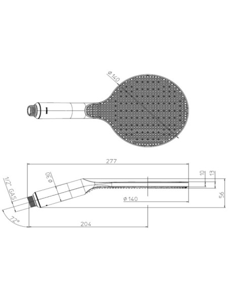 Doccetta Bossini serie APICE Ø 140 mm cod. B00900 1 getto anticalcare Finitura Cromo - Kallea