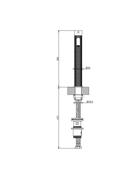 Miscelatore Lavabo alto Gessi serie 316 Meccanica bocca corta cod.54204 con scarico e flessibili di collegamento - Kallea