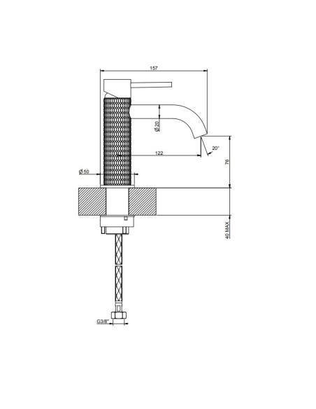 Miscelatore lavabo Gessi serie 316 meccanica cod.54202 con flessibili di collegamento - Kallea