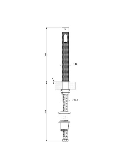 Miscelatore Lavabo alto Gessi serie 316 Meccanica bocca lunga 54203 con scarico e flessibili di collegamento - Kallea