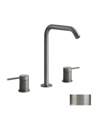 Miscelatore Lavabo Gessi serie 316 Meccamica 3 fori cod.54211 con flessibili di collegamento - Kallea