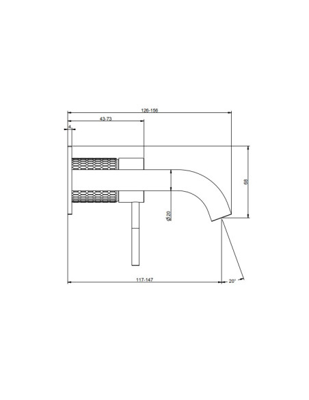 Miscelatore Gessi a incasso per lavabo canna media serie 316 Meccanica cod.54288 + 54198 con parte incasso - Kallea