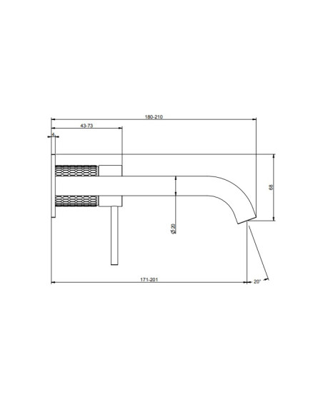 Miscelatore Gessi a incasso per lavabo canna lunga serie 316 Meccanica cod.54290 + 54198 con parte incasso - Kallea