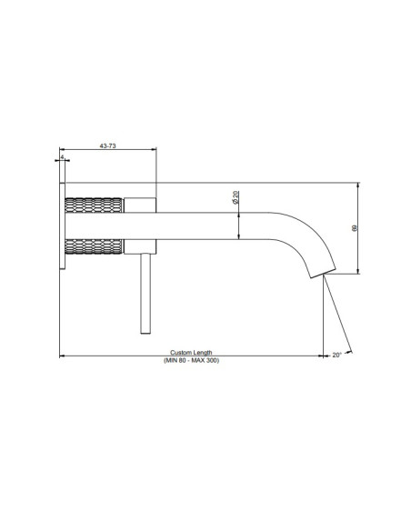 Miscelatore Gessi a incasso per lavabo canna lunghezza personalizzabile serie 316 Meccanica cod.54284 + 54198 parte incasso -...