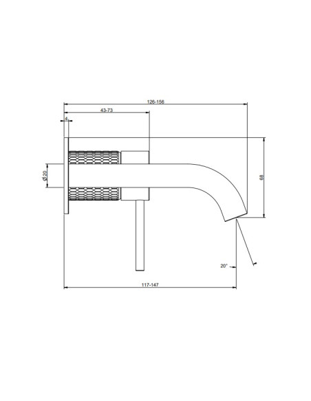 Miscelatore Gessi a incasso per lavabo canna media serie 316 Meccanica cod.54283 + 54198 con parte incasso - Kallea